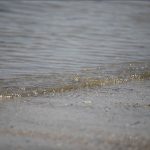 日間賀島のビーチに打ち寄せる波